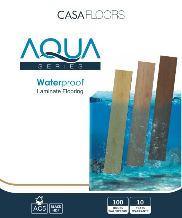 Casa Wooden Flooring Aqua Series 8MM Thickness – Water Proof – Model – AF05 – Deep Brown Colour – 10 pcs Box- 26sqft - Image 4