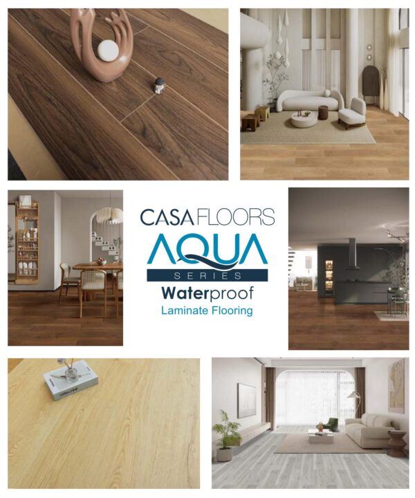 Casa Wooden Flooring Aqua Series 8MM Thickness – Water Proof – Model – AF02 – Brown Colour – 10 pcs Box- 26sqft (Copy) - Image 4