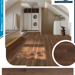 Casa Wooden Flooring Aqua Series 8MM Thickness - Water Proof - Model - AF01 - Deep Brown Colour - 10 pcs Box- 26sqft
