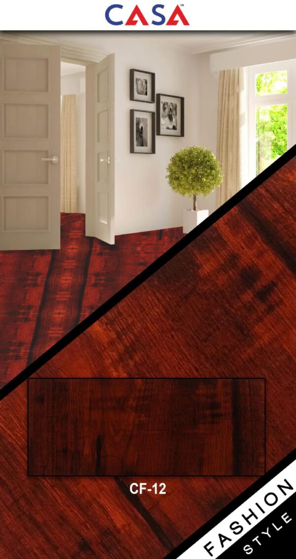 Casa Wooden Flooring Laminate Series 8.3MM Thickness  – Model – CF12 – Mahogany Mirage Colour – 10 pcs Box- 26sqft