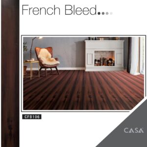 Casa Wooden Flooring ( French Bleed ) Series -8MM Thickness – Model – CFB106 - - Obsidian Ember Colour-10 pcs Box- 26sqft