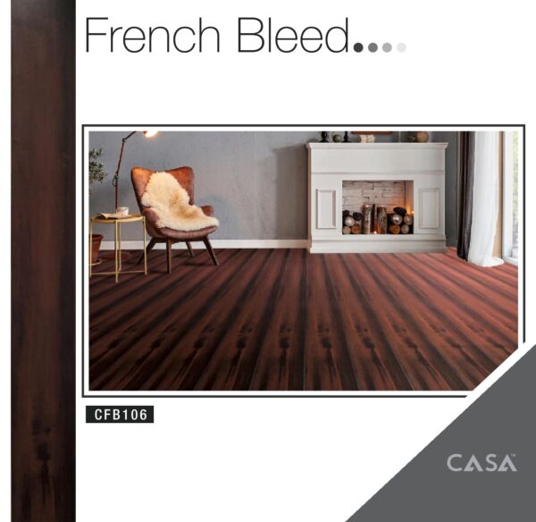 Casa Wooden Flooring ( French Bleed ) Series -8MM Thickness – Model – CFB106 - - Obsidian Ember Colour-10 pcs Box- 26sqft - Image 4