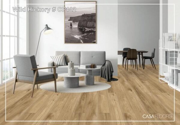 Casa Laminated Wooden Flooring Meraki Series -8MM Thickness - Model - CF102 Wild Hickory Colour-10 pcs Box- 26sqft - Image 3