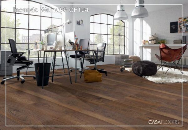 Casa Laminated Wooden Flooring Meraki Series -8MM Thickness - Model - CF104 Incando Walnut Colour-10 pcs Box- 26sqft - Image 3