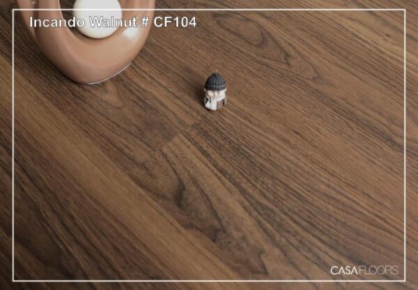 Casa Laminated Wooden Flooring Meraki Series -8MM Thickness - Model - CF104 Incando Walnut Colour-10 pcs Box- 26sqft - Image 4