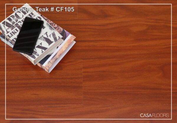 Casa Laminated Wooden Flooring Meraki Series -8MM Thickness - Model - CF105 Golden Teak Colour-10 pcs Box- 26sqft - Image 4