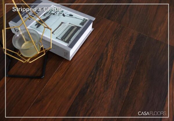 Casa Laminated Wooden Flooring Meraki Series -8MM Thickness - Model - CF106 Stripped Colour-10 pcs Box- 26sqft - Image 4