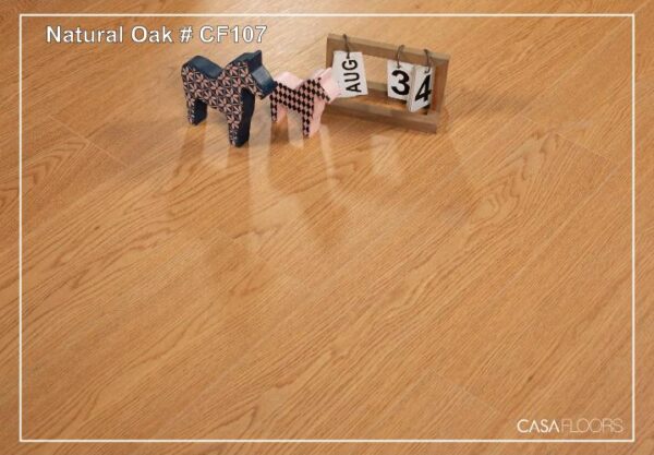 Casa Laminated Wooden Flooring Meraki Series -8MM Thickness - Model - CF107 Natural Oak-10 pcs Box- 26sqft (Copy) - Image 4