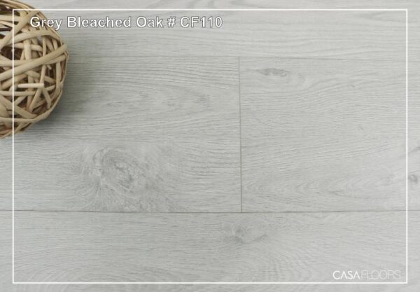 Casa Laminated Wooden Flooring Meraki Series -8MM Thickness - Model - CF110 Grey Bleached Oak-10 pcs Box- 26sqft - Image 4