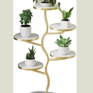 Tiered Metal Flower Pot Stand - Indoor 5 Layer 6 Tier Iron Plant Pot Display Rack Plant Pot Holder Flower Shelf for Living Room Balcony Living room & Court Garden