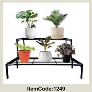 Living Plant Stands with Different Heights - Indoor/Outdoor Metal Planter Stands for Flower Pots - Space Saving Design - Powder-Coated, Easy Assembly(Set of 2, Big & Small)