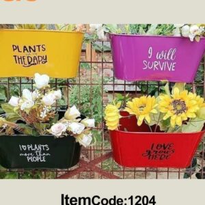 Metal Hanging Railing Planters Pot for Indoor/Outdoor Plant Containers Balcony Decoration Size :Large Single Pcs