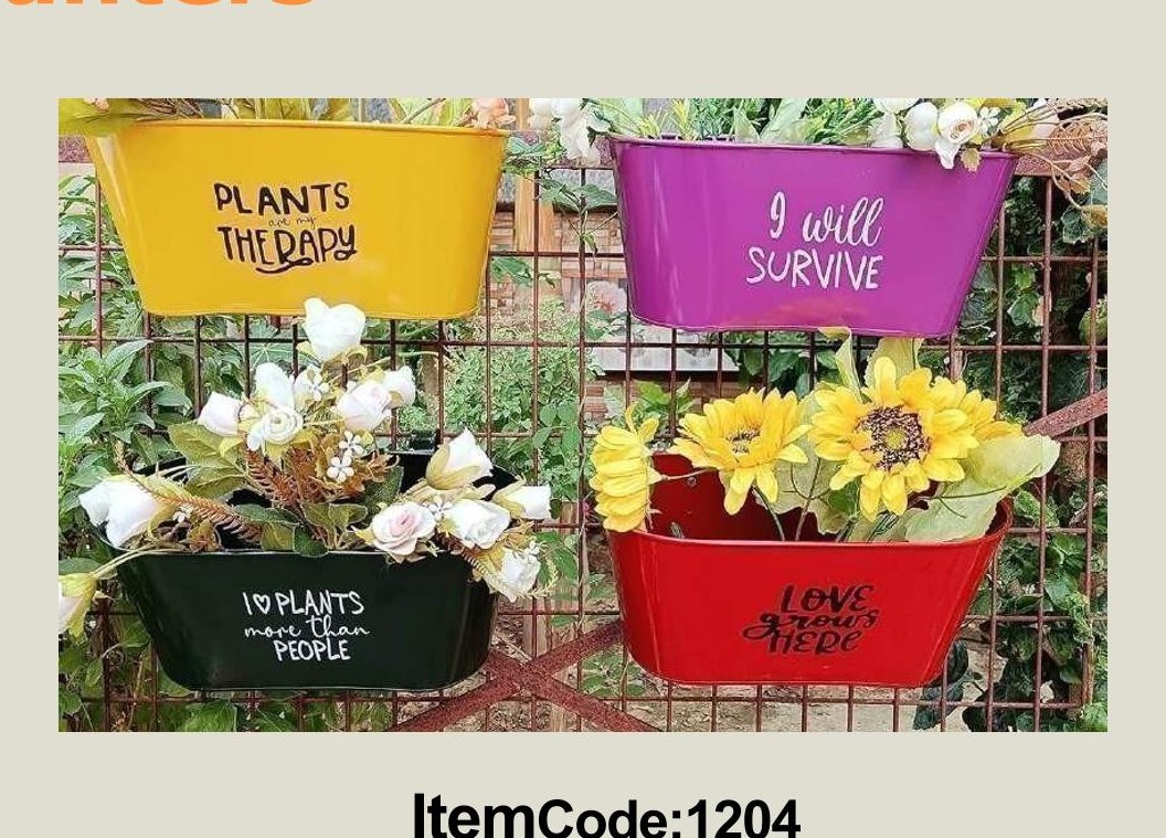 Metal Hanging Railing Planters Pot for Indoor/Outdoor Plant Containers Balcony Decoration Size :Large Single Pcs