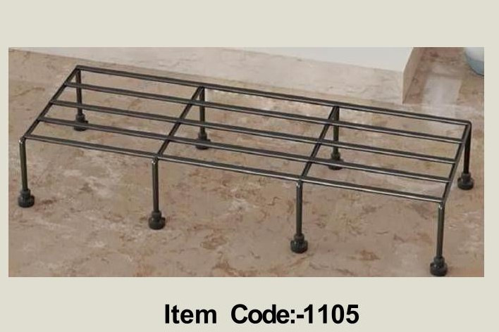 Rectangular Metal Plant Stands, Highly Durable Pot Holders for Indoor & Outdoor Home and Garden Display, Withstands up to 200kg, ( Black, Pack of 1)