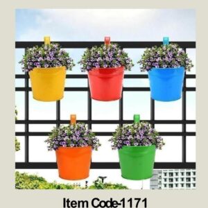 Hanging Planters, Removable Hanging Flower Pot Hook Metal Bucket for Railing Fence Balcony Garden Suitable for Indoor and Outdoor Available in 5 colour (Copy)