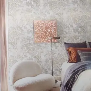 Elegant Blush Cherry Blossom Branches Grey Marble Seamless Wallpaper Pattern - Premium Digital Floral Print for Home Decor, Modern Interior Design & E-commerce Fabric Background 4K HD