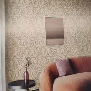 Velvet Alloy Garden –A Luxurious Wallpaper of Silver Tones and Textured Florals”