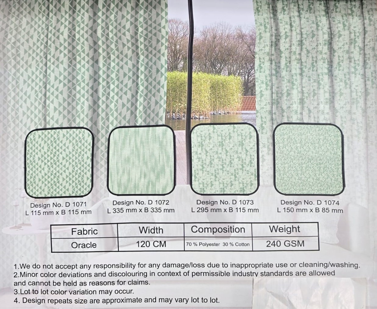 Home Hues Cairo Collection - Modern Triangular Design for Stylish Home Décor, Premium Fabric for Living Room, Bedroom, or Office Spaces" - Image 2